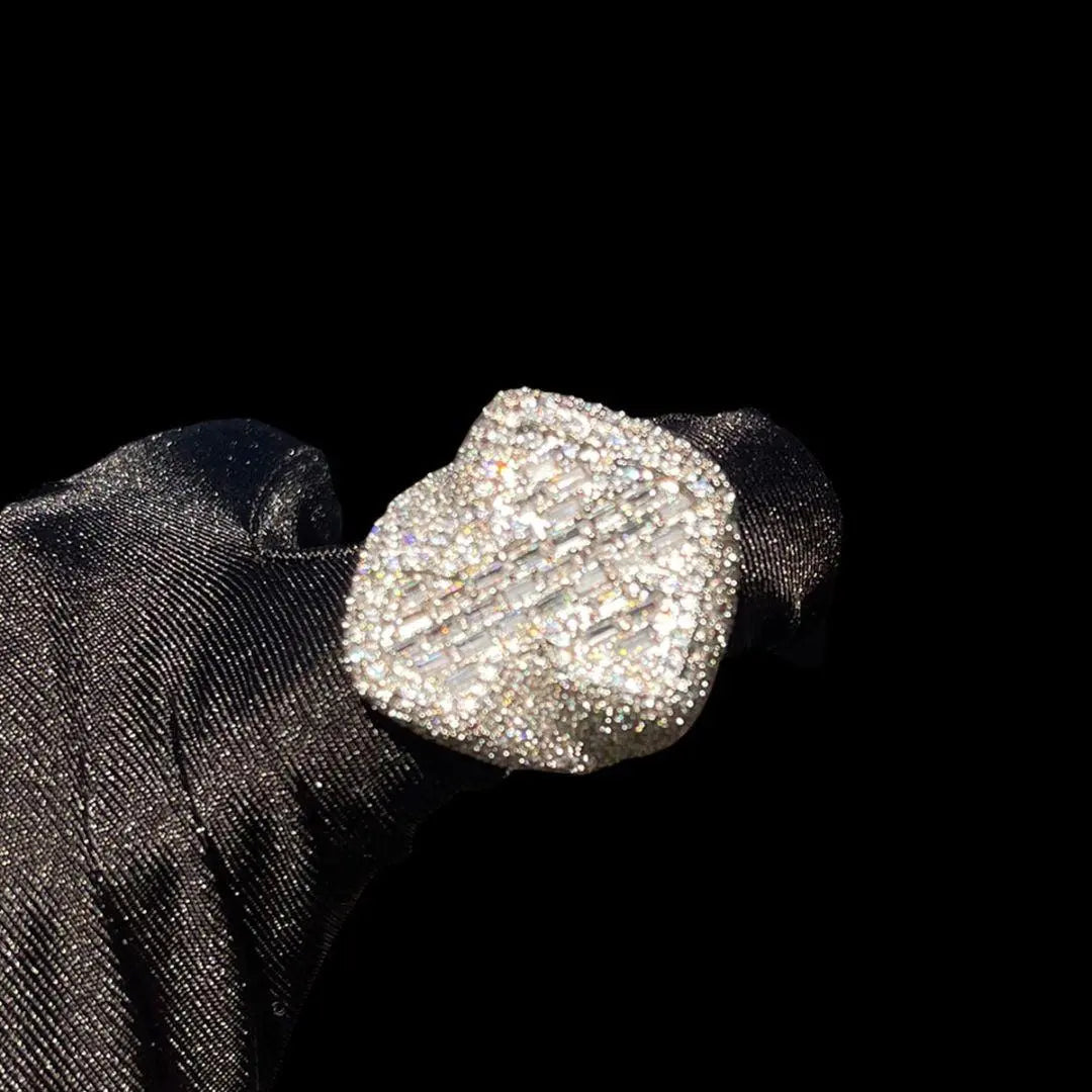 Cross Baguette Iced Out Ring