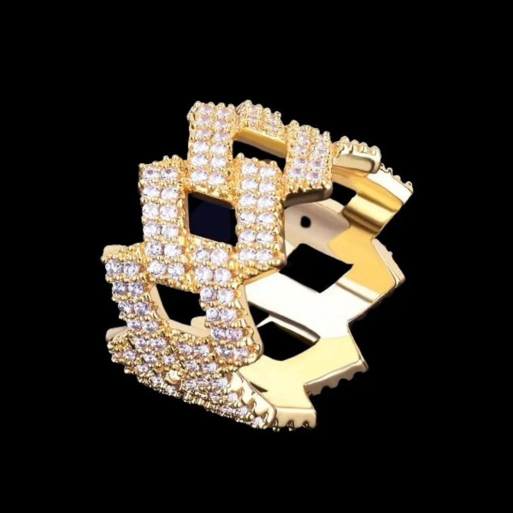 Crown Miami Cuban Link Iced Out Ring
