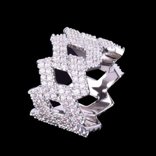 Crown Miami Cuban Link Iced Out Ring