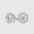 HALO STUD EARRINGS 2.4CTW - White Gold Vermeil