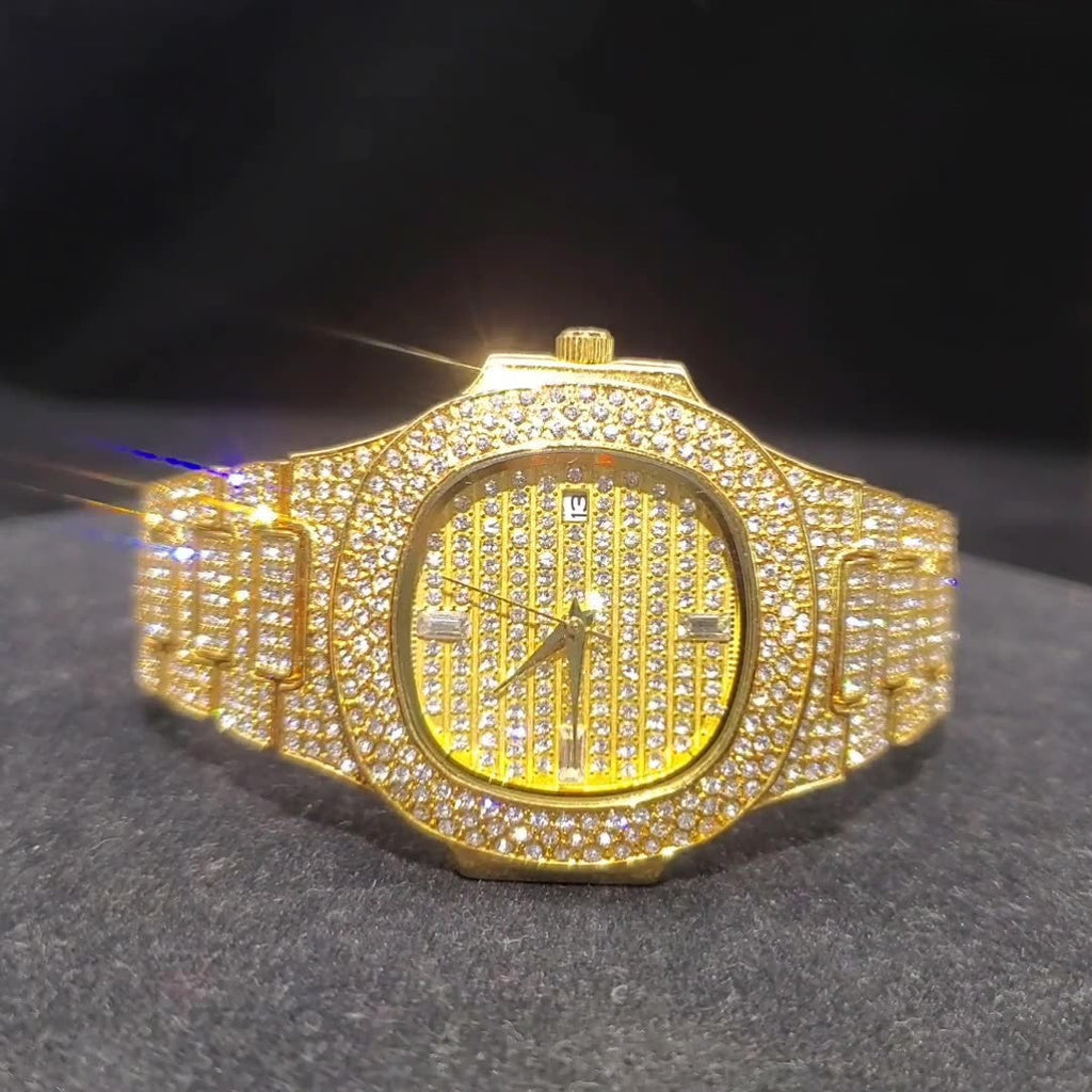 Citrine Iced Out Watch