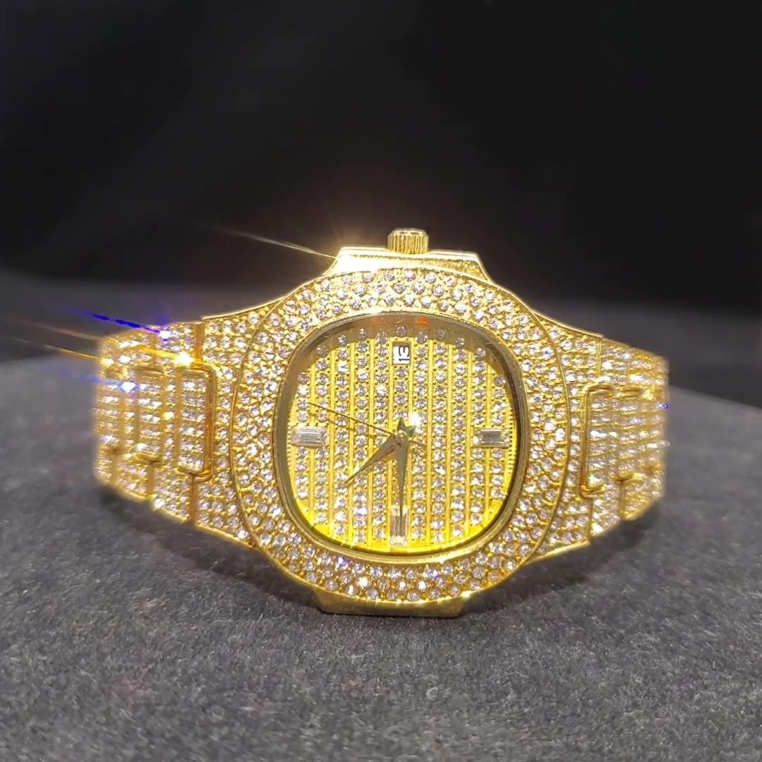 Citrine Iced Out Watch