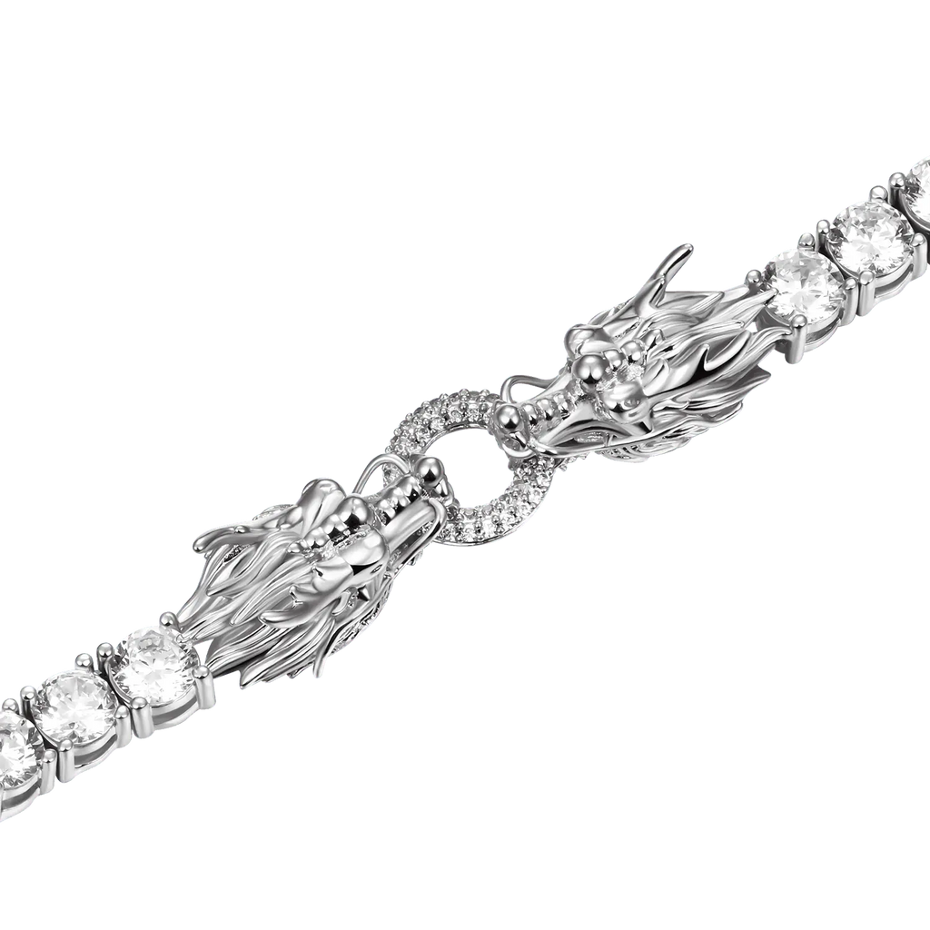 Dragon Eater Tennis Chain - White Gold