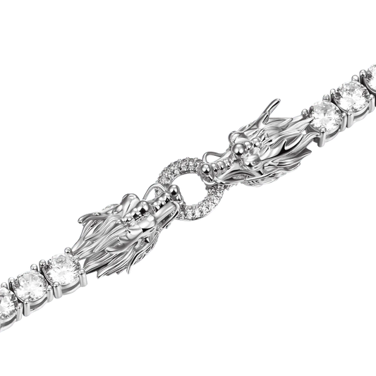 Dragon Eater Tennis Chain - White Gold