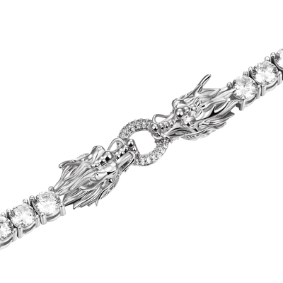 Dragon Eater Tennis Chain - White Gold