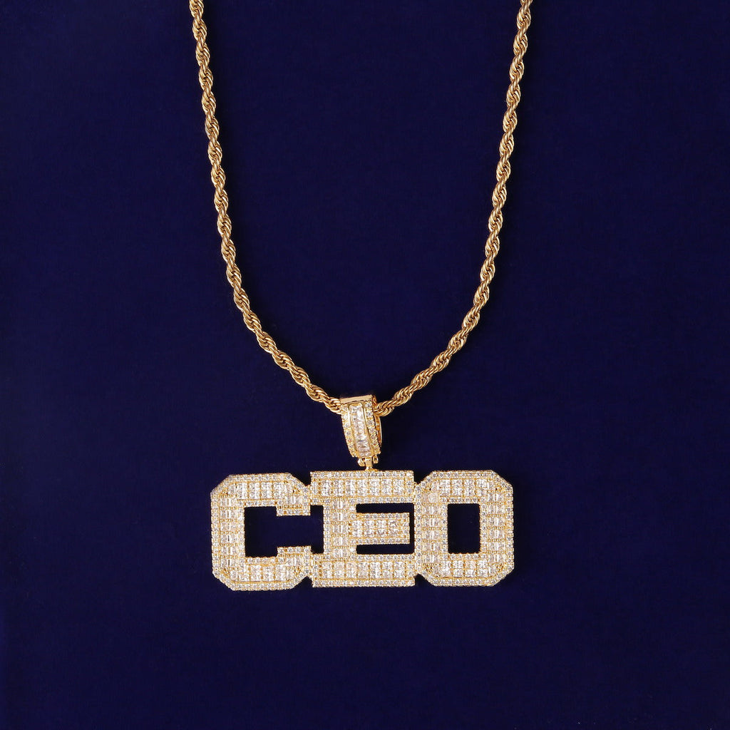 Baguette Custom Letter Pendant - Gold