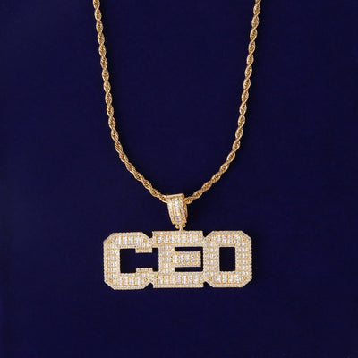 Baguette Custom Letter Pendant - Gold