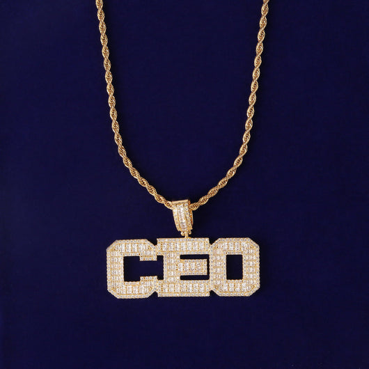 Baguette Custom Letter Pendant - Gold