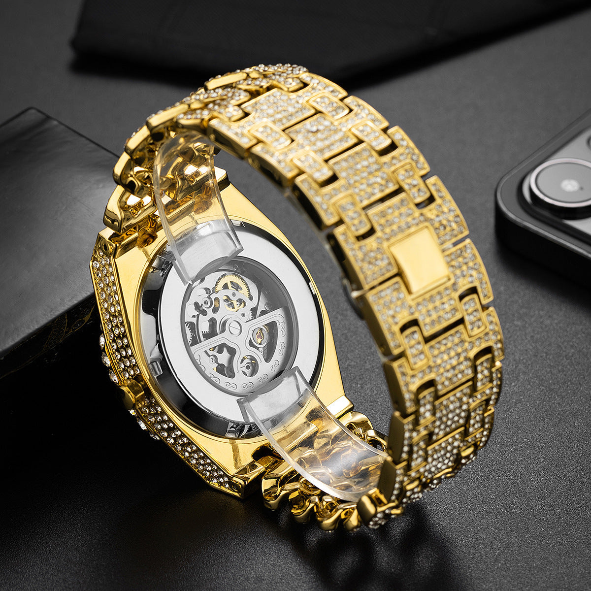 Versace Skeleton Iced Out Watch