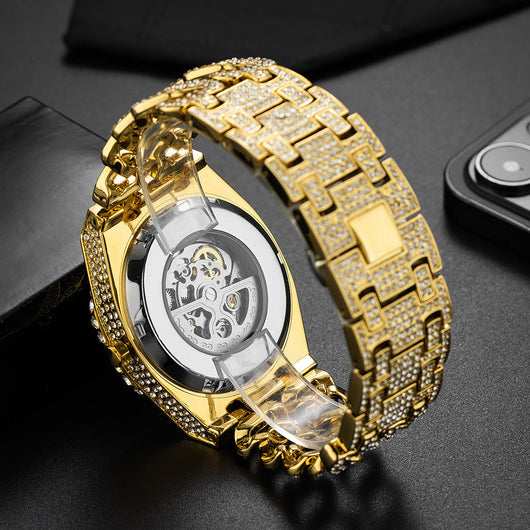 Versace Skeleton Iced Out Watch