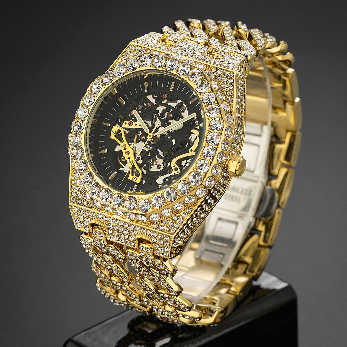 Versace Skeleton Iced Out Watch