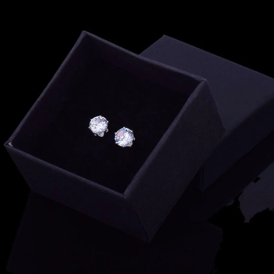 Round Iced Out Stud Earrings