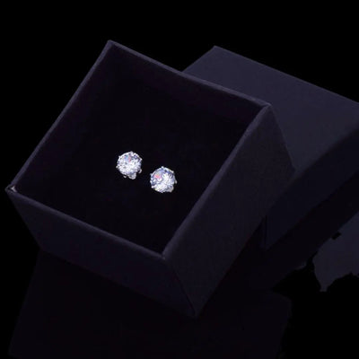 Round Iced Out Stud Earrings