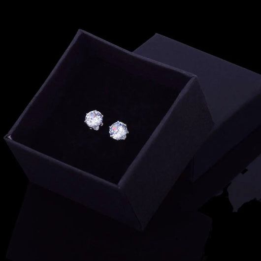 Round Iced Out Stud Earrings