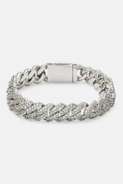 DIAMOND PRONG CUBAN BRACELET 8MM