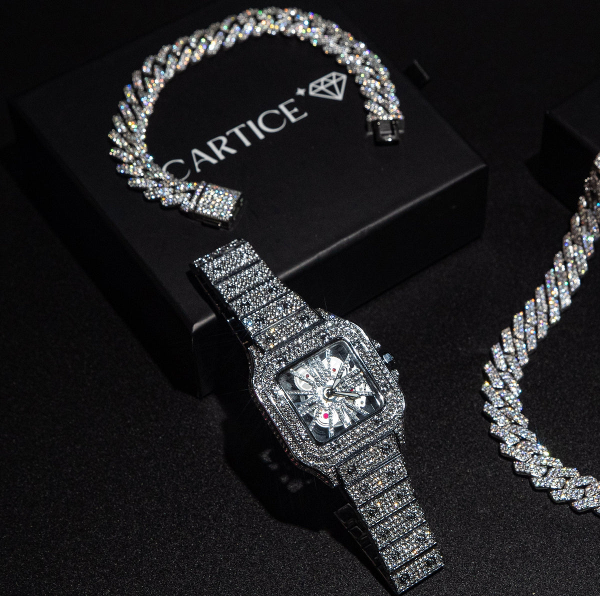 Skeleton Iced Out Watch