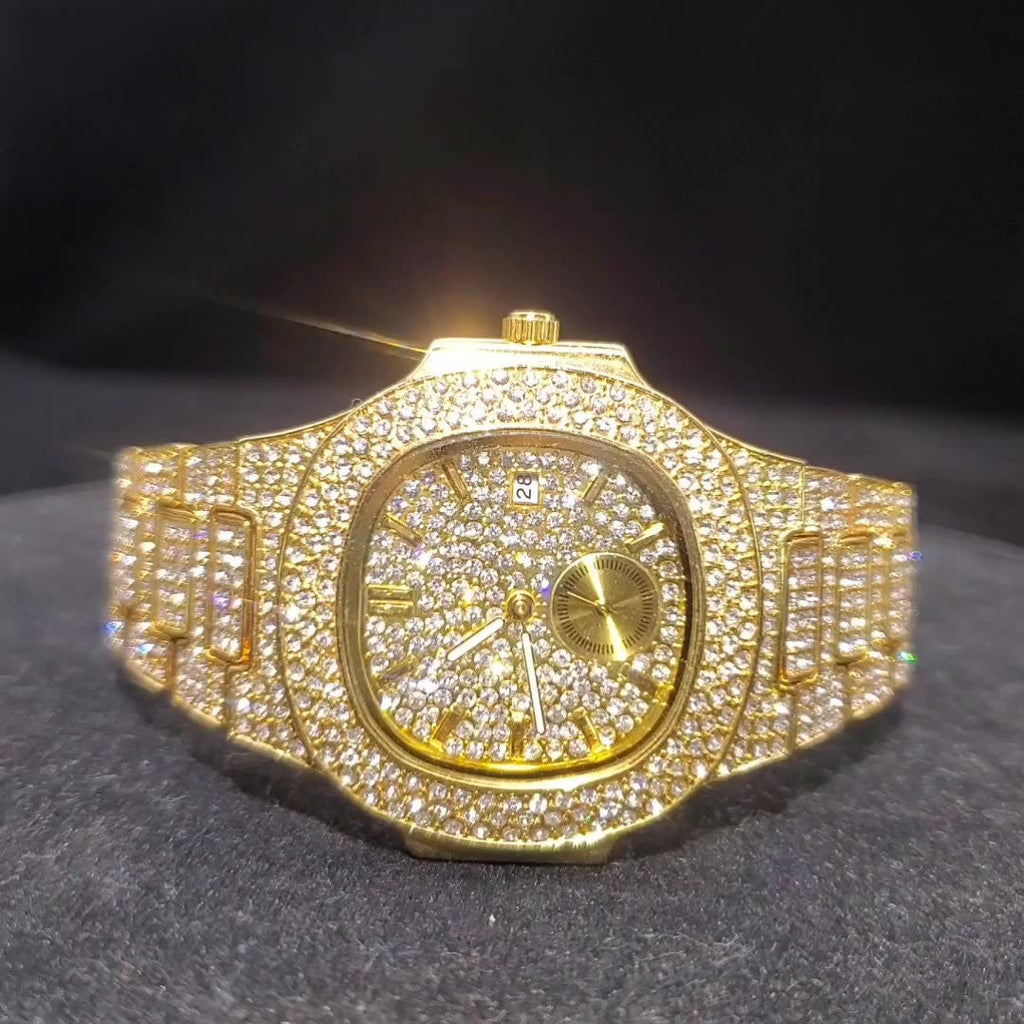 Citrine Iced Out Watch