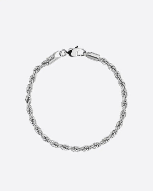 3MM Rope Bracelet - White Gold