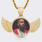 Custom Wing Photo Pendant- Gold
