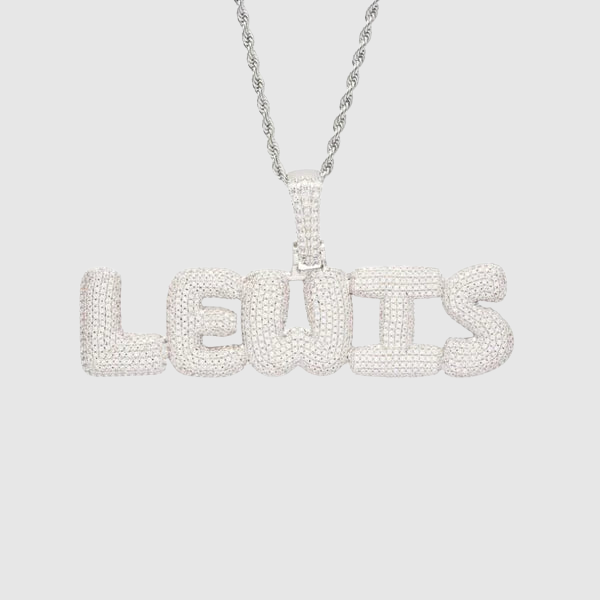 Drippy Bubble Custom Pendant - White Gold
