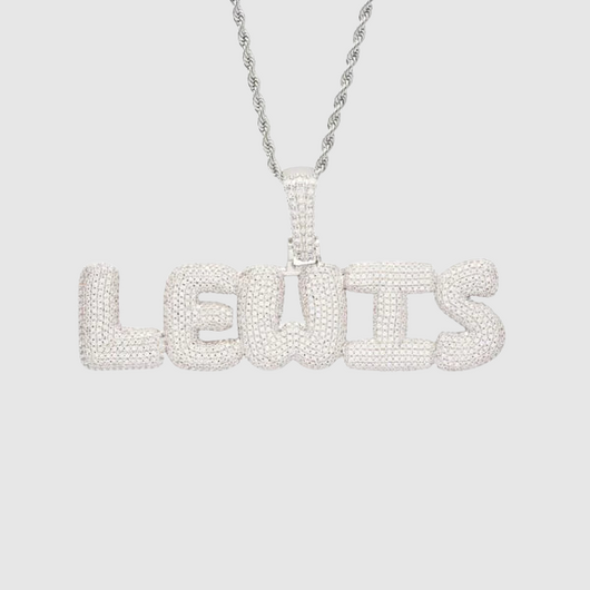 Drippy Bubble Custom Pendant - White Gold
