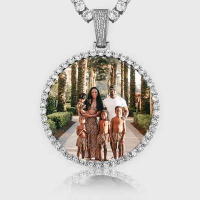Custom Photo Pendant - White Gold