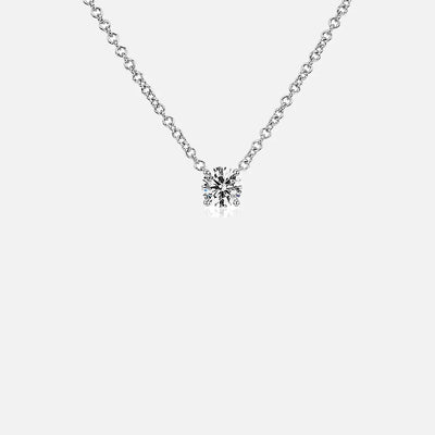 2ct Moissanite Solitaire Adjustable Necklace - White Vermeil