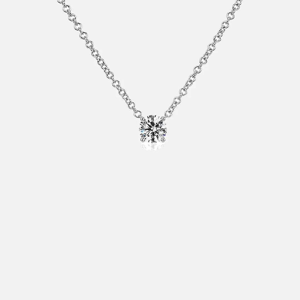 2ct Moissanite Solitaire Adjustable Necklace - White Vermeil