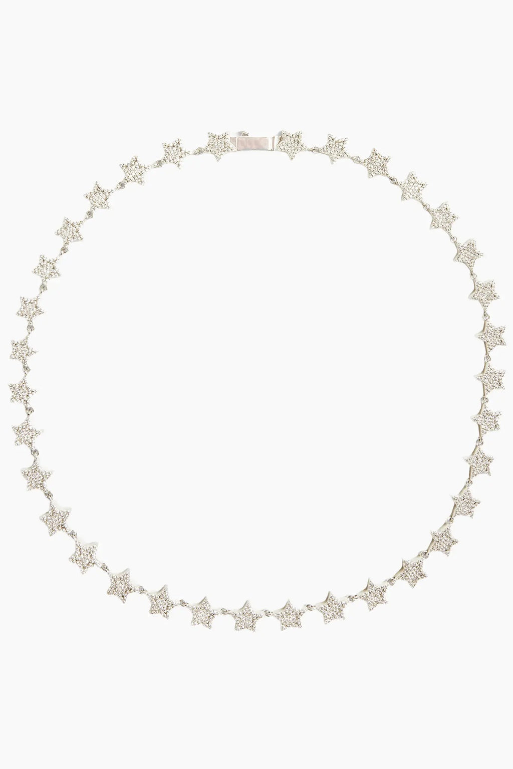8MM ICED STAR CHAIN - WHITE GOLD