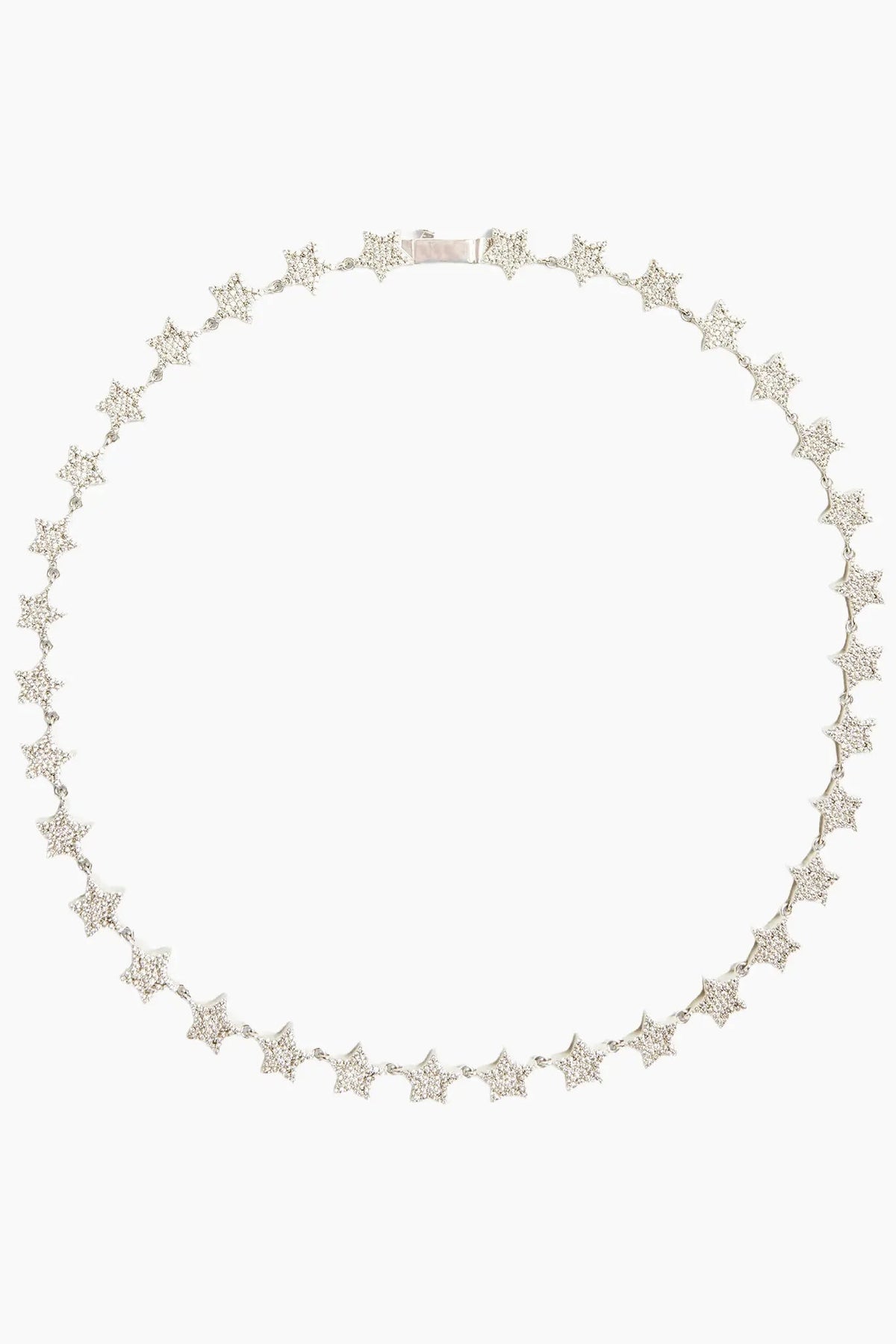 8MM ICED STAR CHAIN - WHITE GOLD
