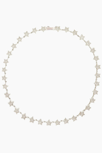 8MM ICED STAR CHAIN - WHITE GOLD