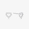 Outline Stud Heart Earring - White Gold