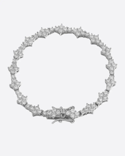 Comb Tennis Bracelet - White Gold