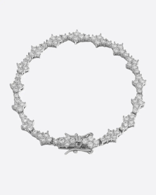 Comb Tennis Bracelet - White Gold