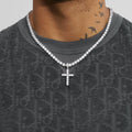 ICED CROSS PENDANT + 4MM TENNIS CHAIN