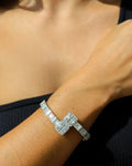 STUD ICE BRACELET- WHITE GOLD