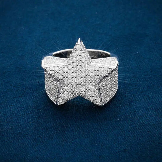 Moissanite Star Ring - Vermeil Gold