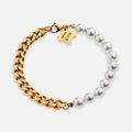 Pearl Cuban Bracelet - Gold