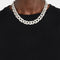 15mm Iced Baguette Infinity Chain - White Gold