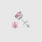 PINK ROUND 1CT EARRINGS - White Gold Vermeil