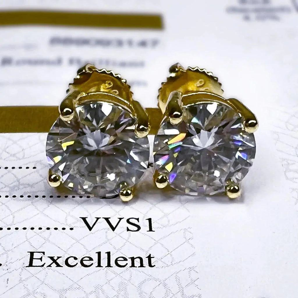 ROUND STUD EARRINGS 5MM - Gold Vermeil