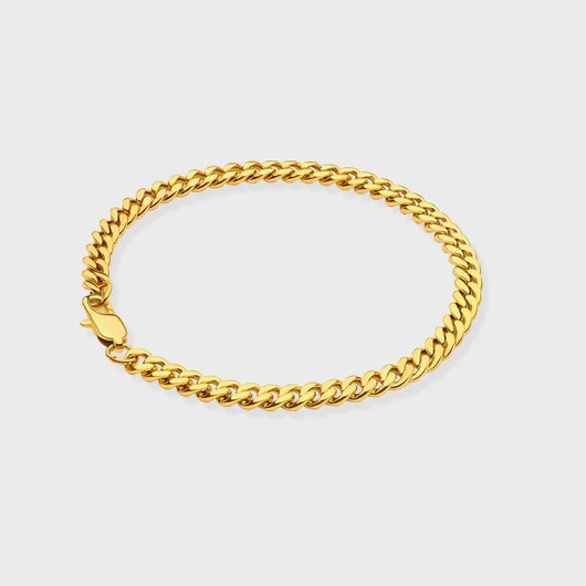 5MM CUBAN BRACELET - Gold